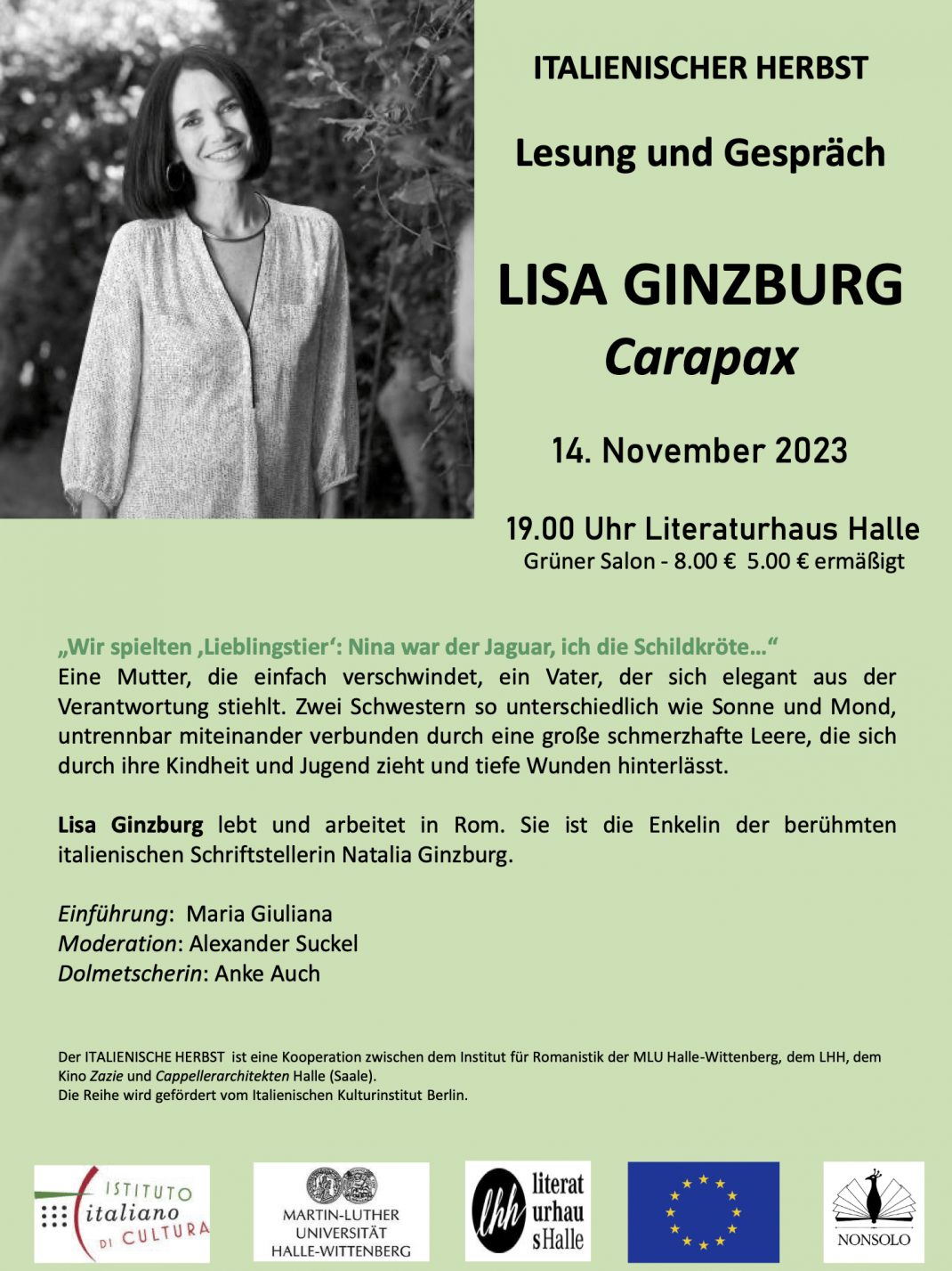 Lesung und Gespräch mit Lisa Ginzburg